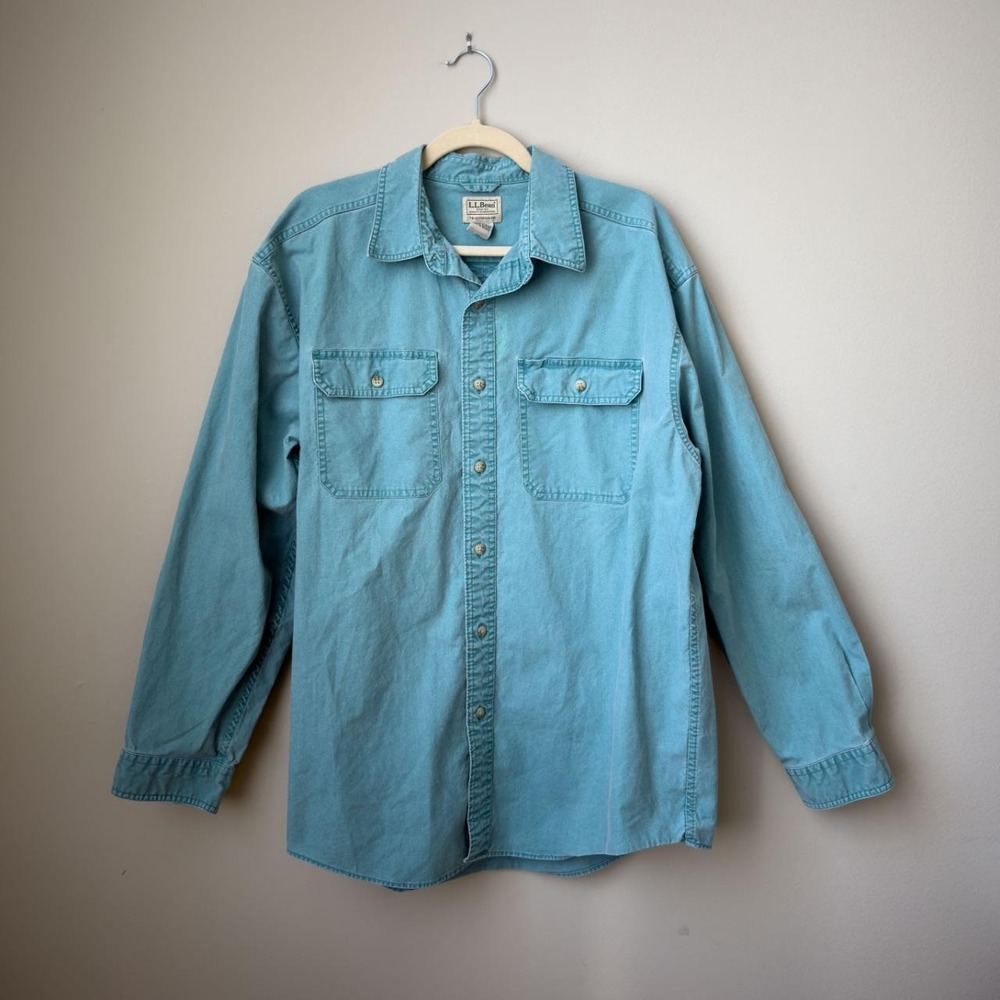 LLBean Fall Cotton Granola Hiking Men's Button Up Shirt